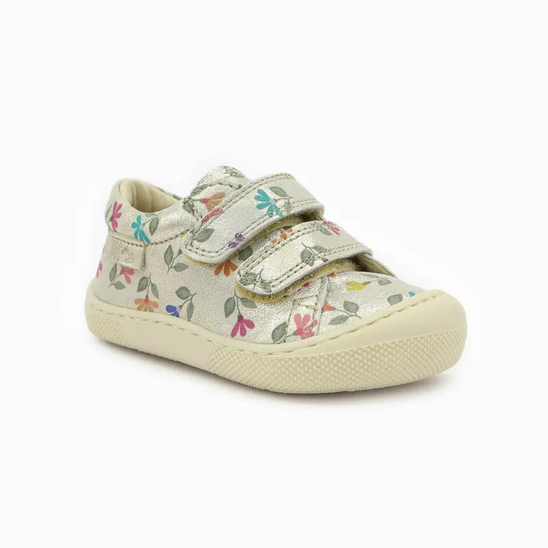 Naturino Barefoot Orec Low Velcros Monet Cyclamens Platinum Multi