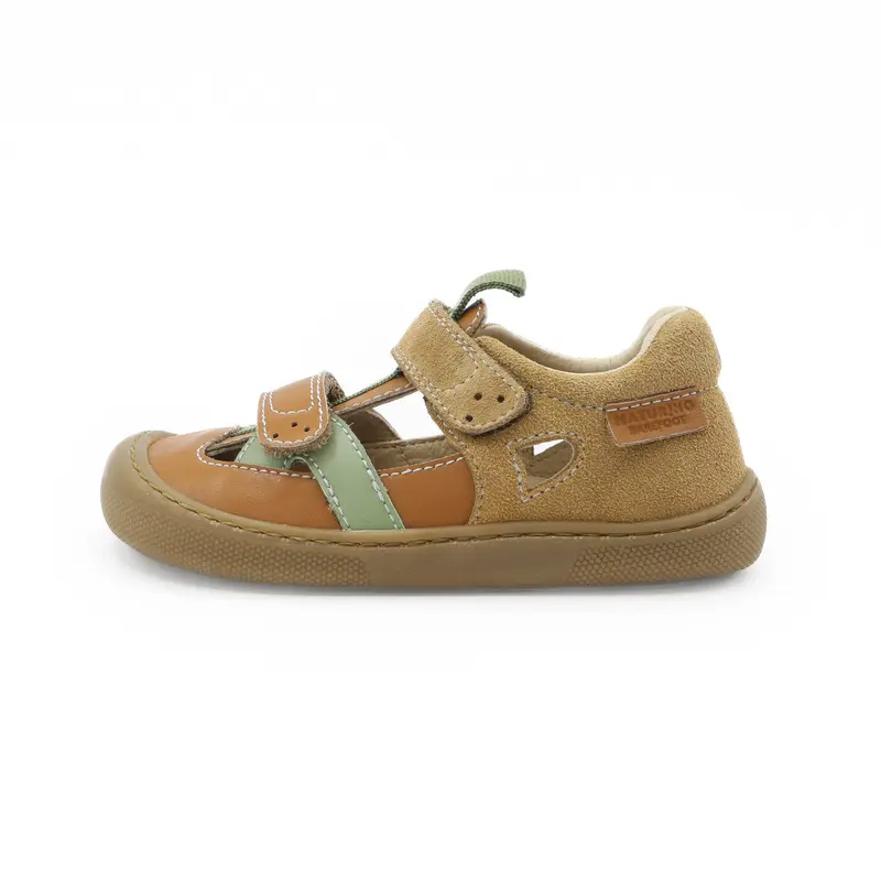 Naturino Barefoot Sandales Jaffo Velcros Brown Leaf