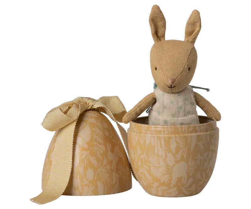 Œuf de Pâques avec Mini Lapin Jaune Crème - Maileg
