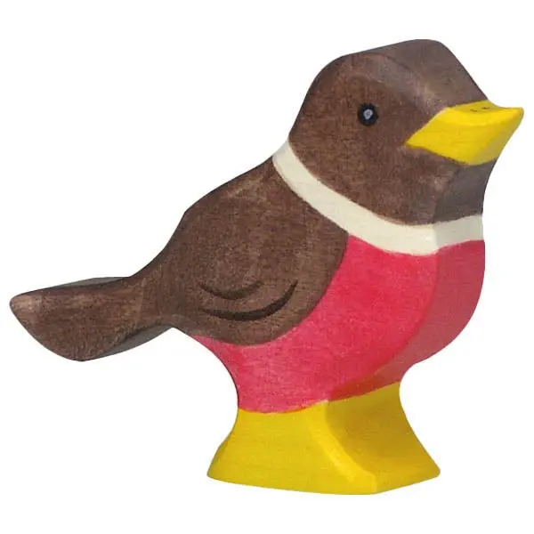Oiseau Rouge-gorge - Figurine bois