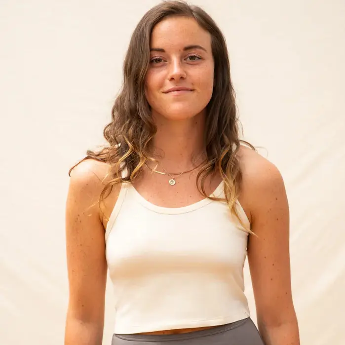 Organic Cotton Basic Crop Top - Ecru - XS-L
