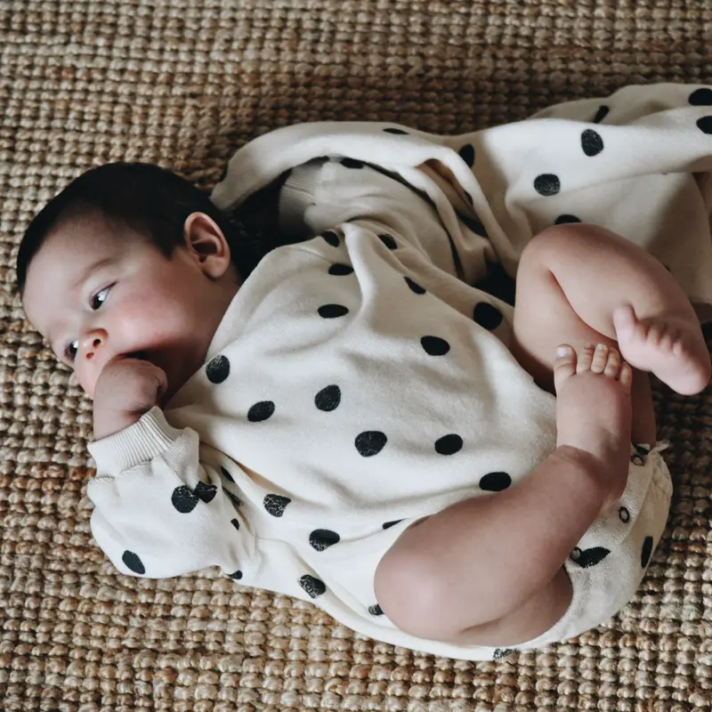 Organic Cotton Ernesto Romper - Dots - 0m-2y