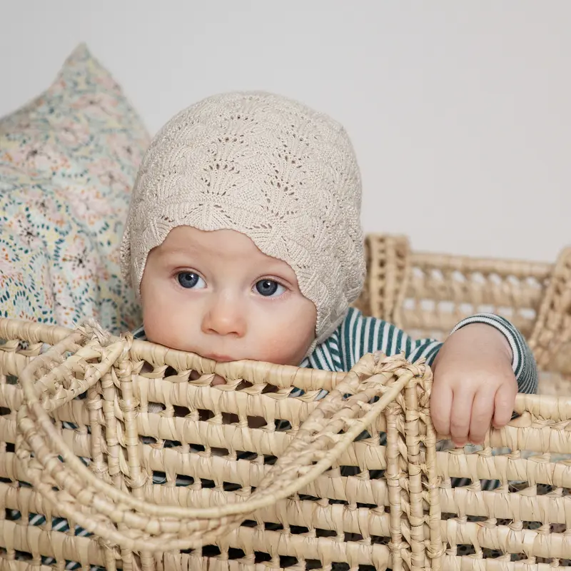 Organic Cotton Knitted Bonnet - Assorted Colours - 1-12m