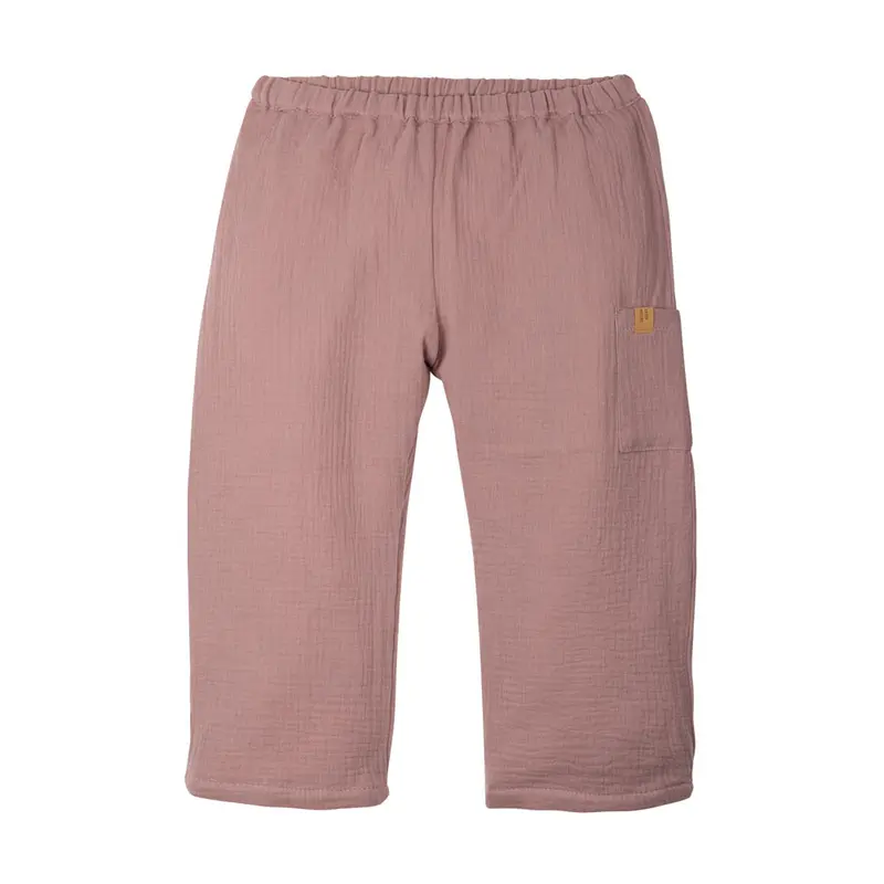 Organic Cotton Muslin Trousers - Clay - 18m-6y