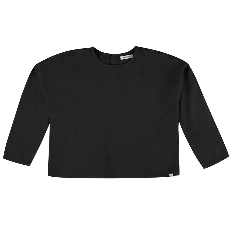 Organic Cotton Natalia LS Top  - Charcoal - 2-12a