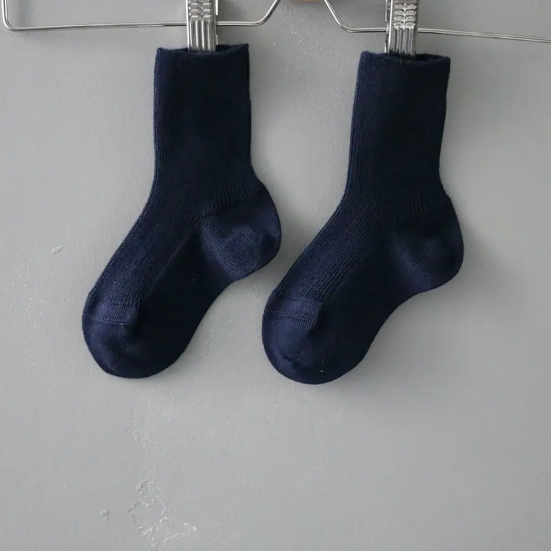 Organic Cotton Ribbed Adult Socks - Navy - 35-46
