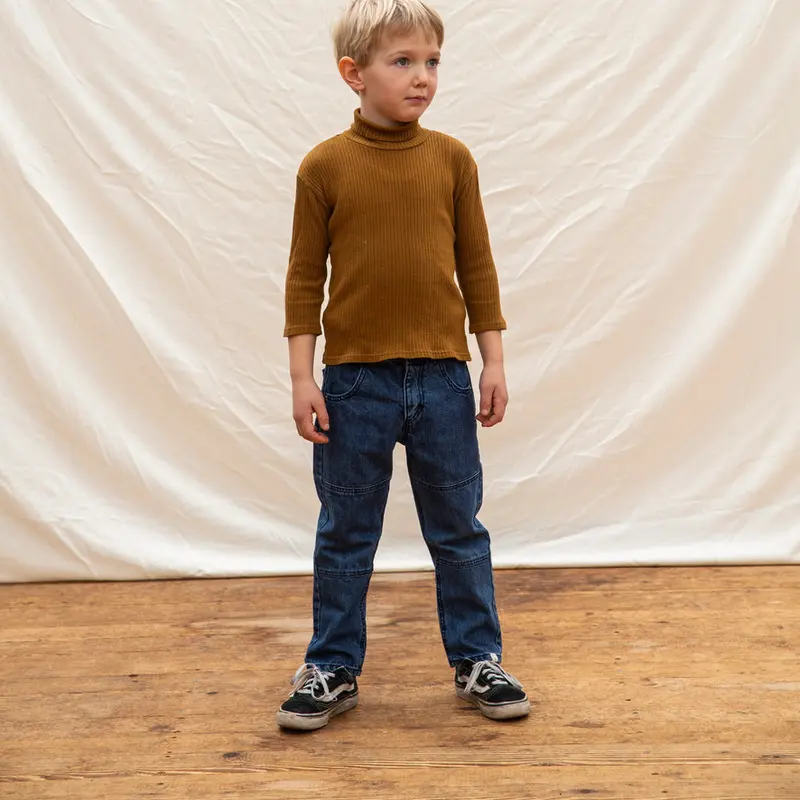 Organic Cotton Utility Pants - Denim - 2-14y
