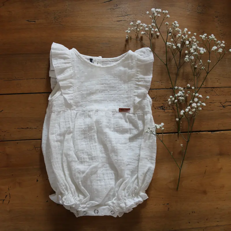 Organic Gauze Baby Suit - OffWhite - 3-18m