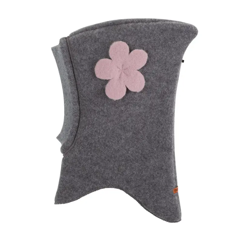 Organic Merino Wool Balaclava Fleur - Slate - 1-8y