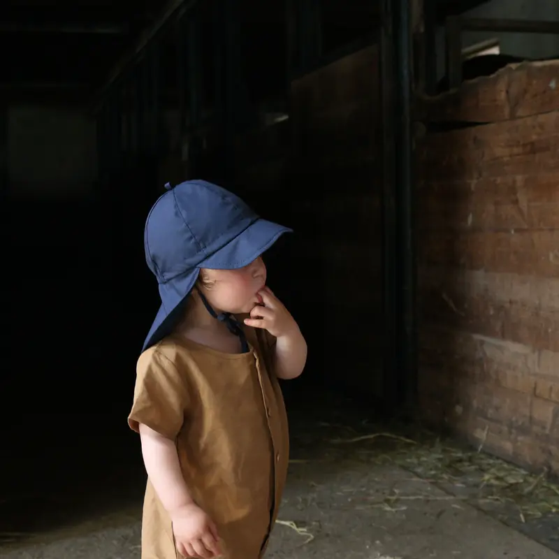 Organic Summer Cap UV Protection - Indigo - 10-14m only