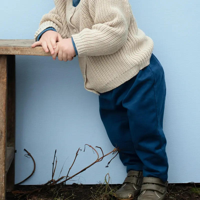Organic Twill Baby Pants - Sapphire - 3m-2y