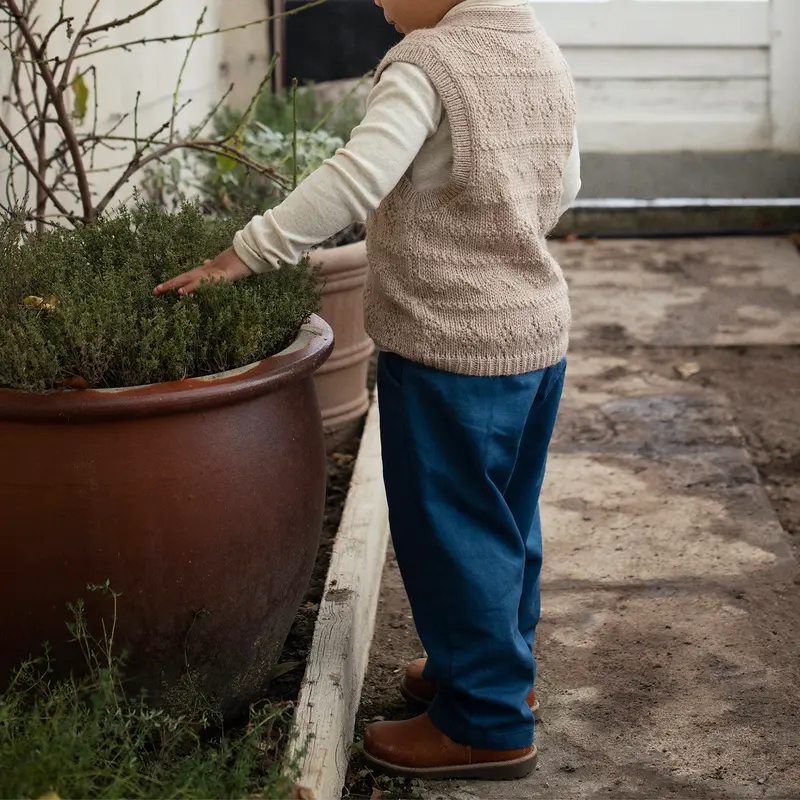 Organic Twill Casual Pants - Sapphire - 2-9y