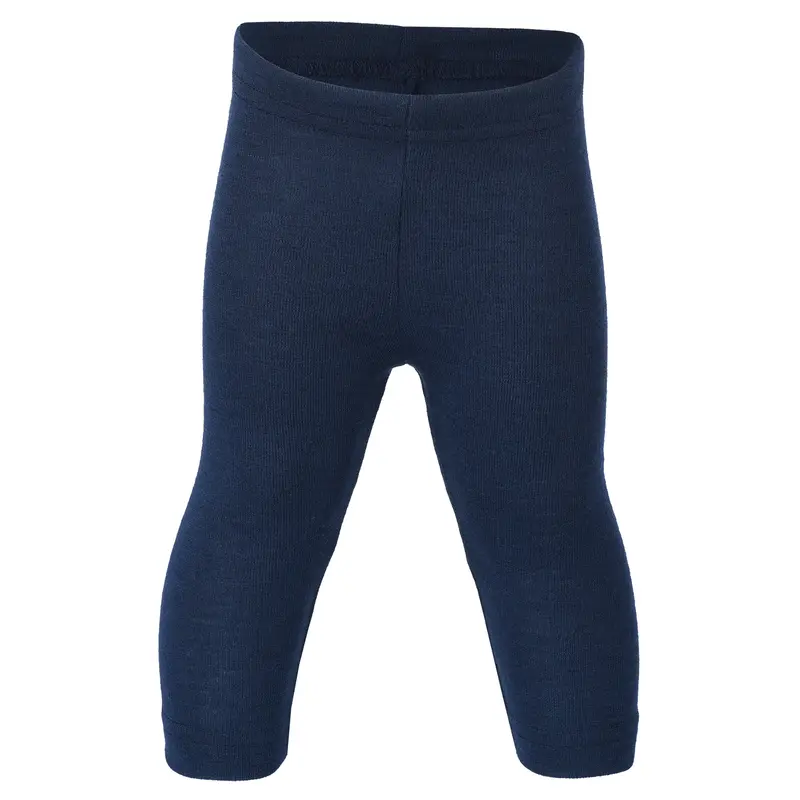 Organic Wool & Silk Leggings - Navy - 3m-2y