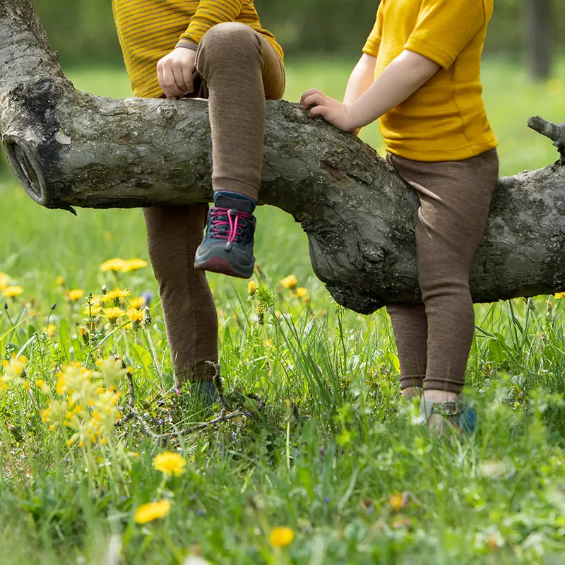 Organic Wool & Silk Leggings - Walnut - 3m-2y
