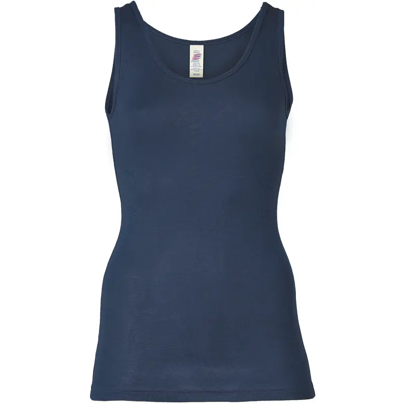 Organic Wool & Silk Womens Undershirt - Navy - 34-44
