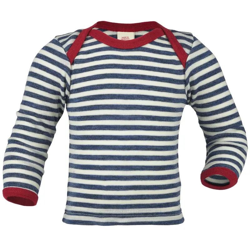 Organic Wool Top - Blue Mélange/Natur - 3m-4y