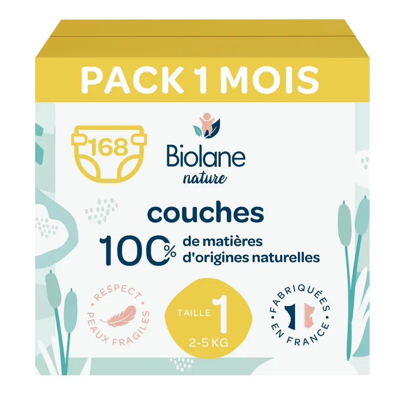 Pack 1 mois couches Biolane Nature