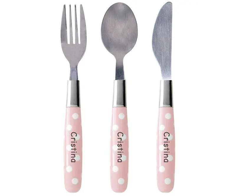 Pack de Couverts à Pois Rose Poudré