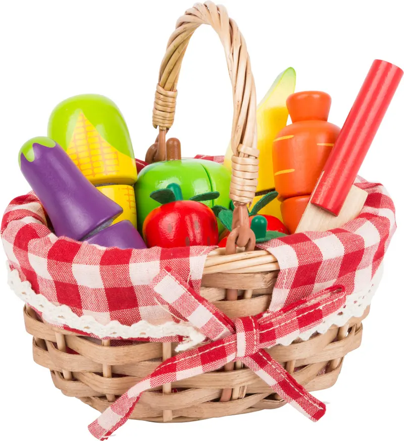 Panier fruits et légumes à découper en bois