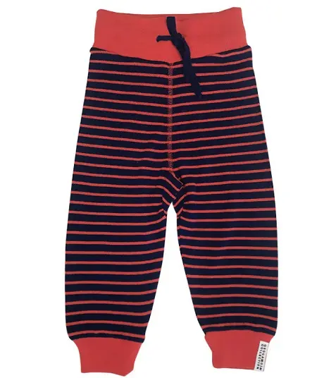 Pantalon en laine Marine/Rouge rayé Geggamoja