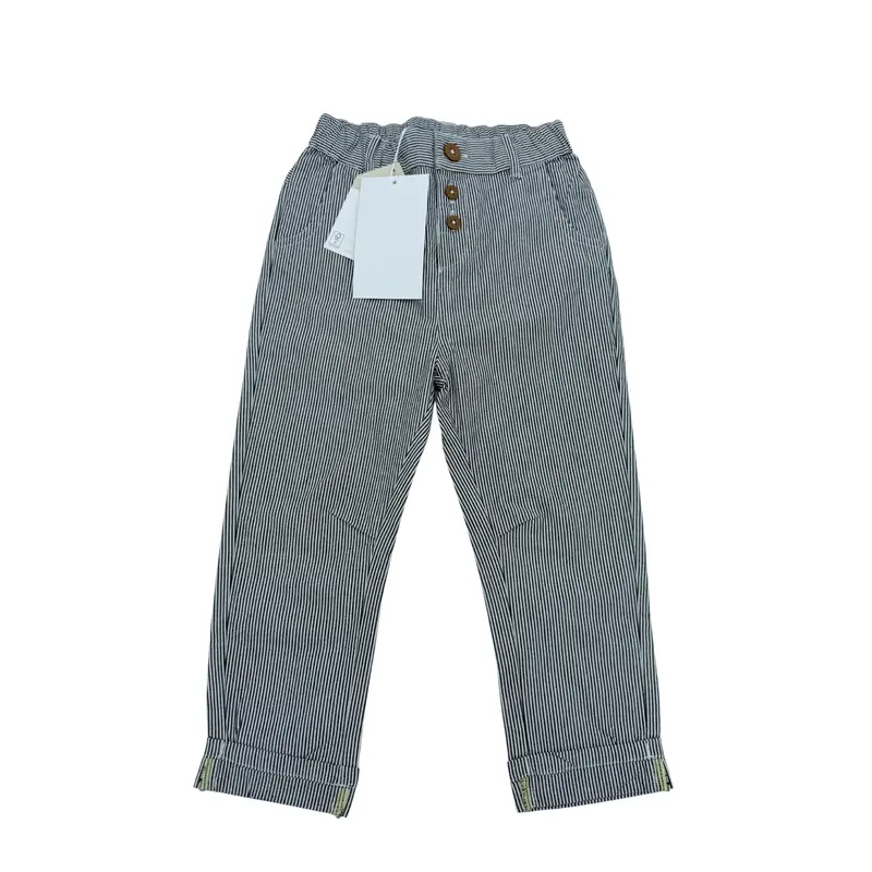 Pantalon rayé gris et blanc en coton — 2 ans