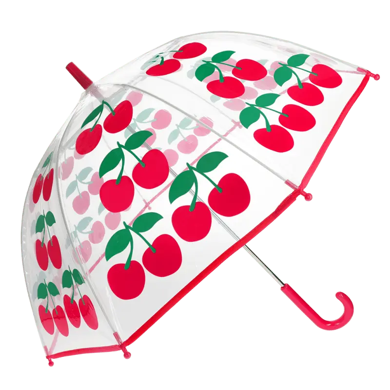 Parapluie transparent - Cerise