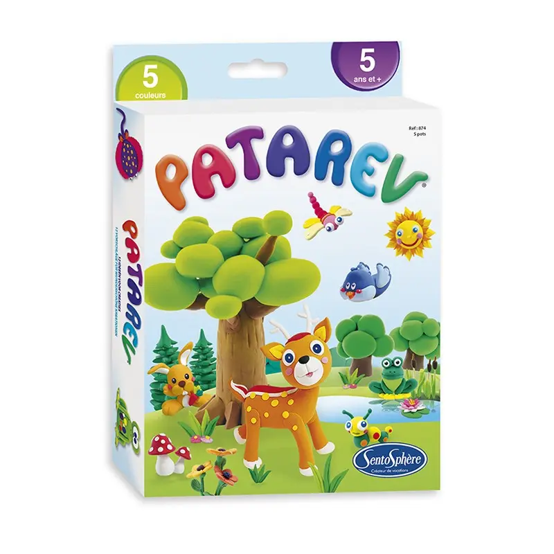 Patarev pâte à modeler - Coffret 5 pots 18g animaux