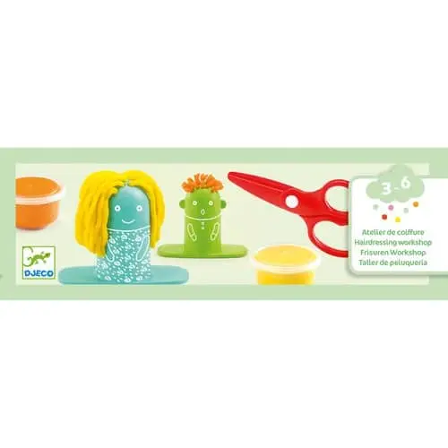 Pâte à modeler Coiffure - Kit cheveux + ciseaux (3-6 ans)
