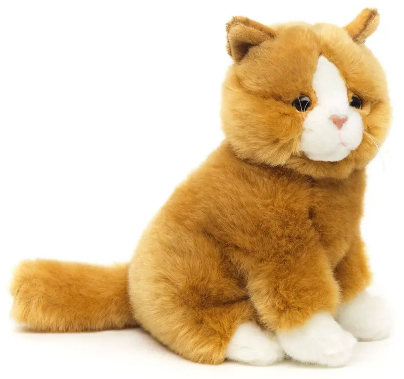 Peluche Chat brun doré assis