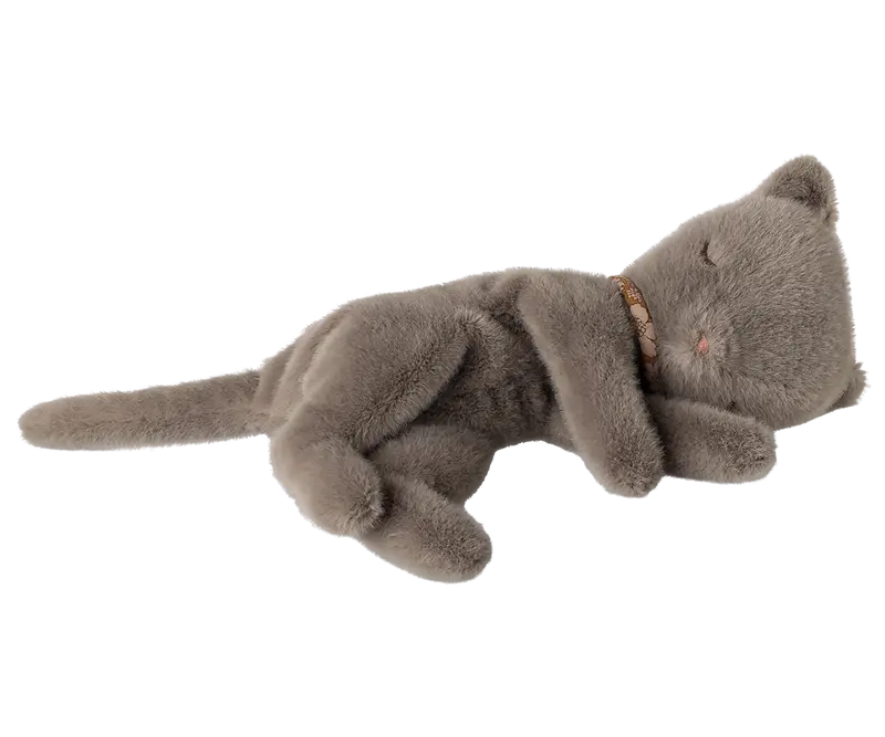 Peluche chaton endormi Petit - Gris