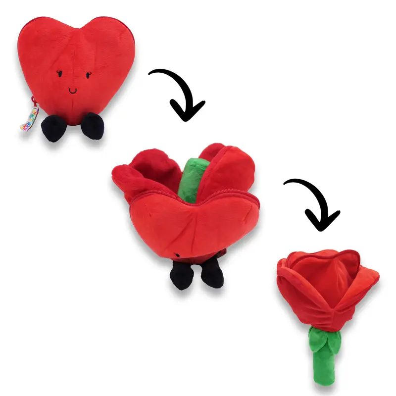 Peluche Coeur/Fleur rouge - Flipetz