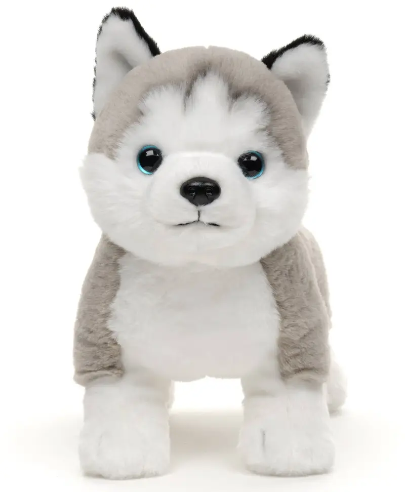 Peluche Husky Gris, Debout (sans Laisse) - 30 cm (Longueur)