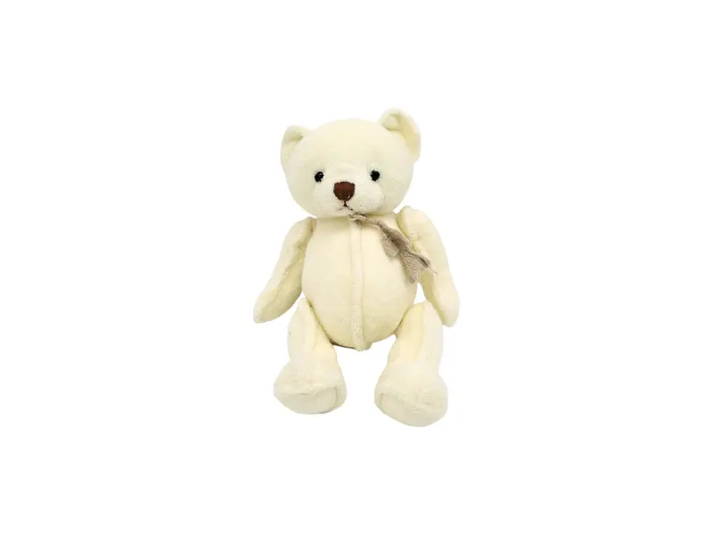 Peluche - Ourson  blanc et écru couture