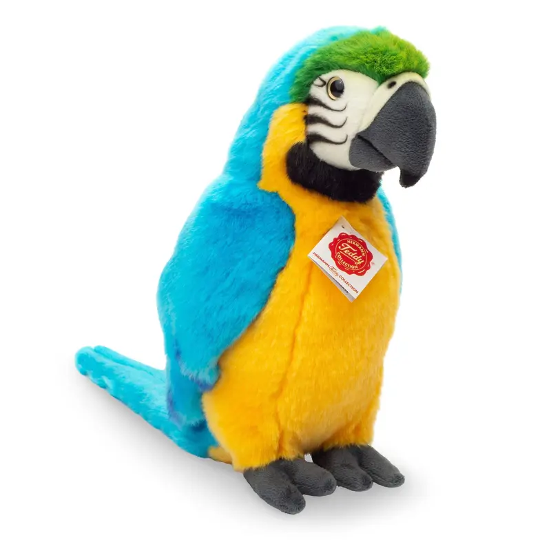 Peluche Perroquet Ara Jaune et Bleu
