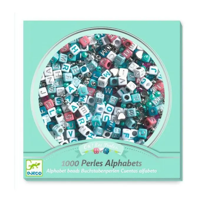 Perles alphabet argent - Coffret 1000 perles lettres
