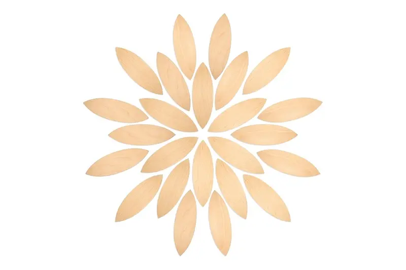 Pétales de fleurs en bois Grapat - 24 pièces