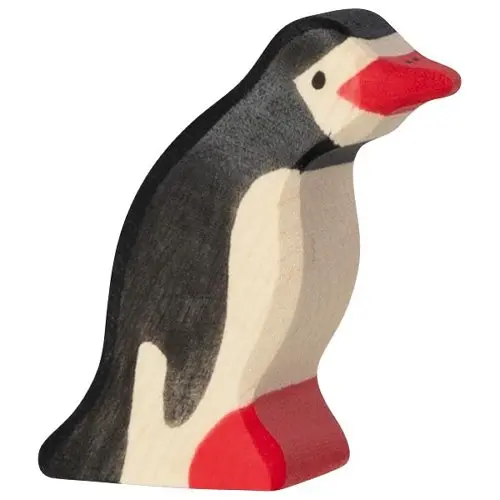 Pingouin tête en avant - Figurine bois