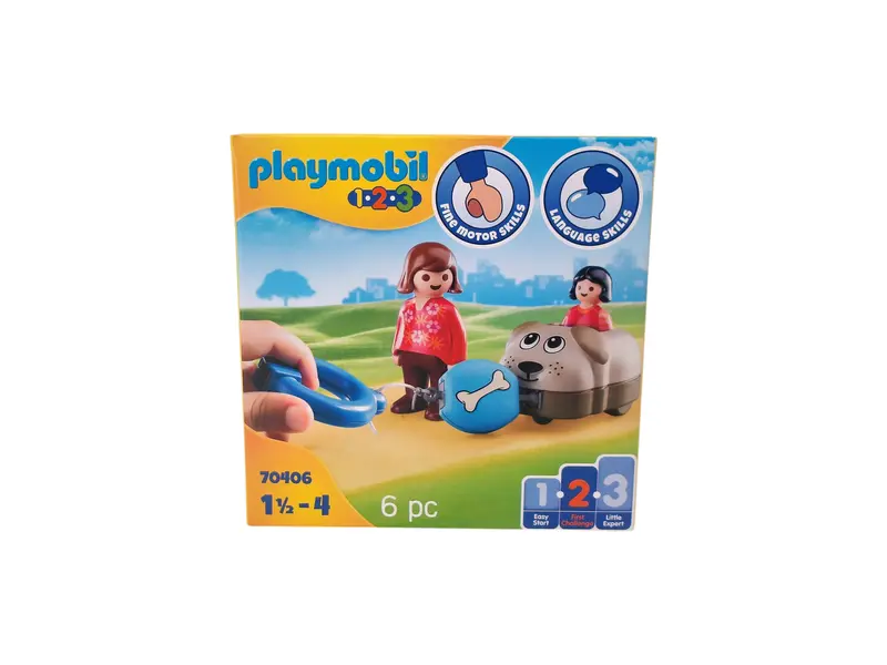 Playmobil 1.2.3 - Wagon chien - Set 70406