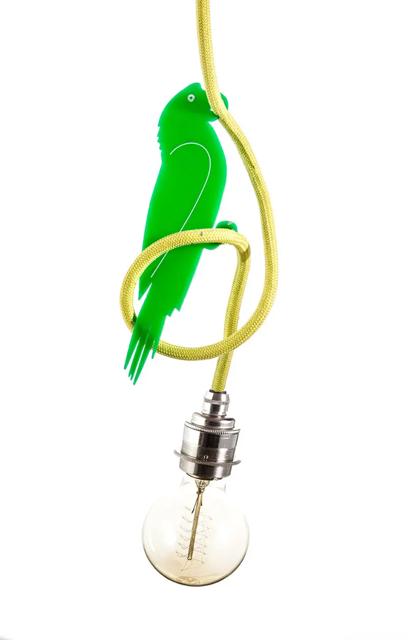 Porte-câble Cable Art Zola, perroquet vert - env. 16 cm