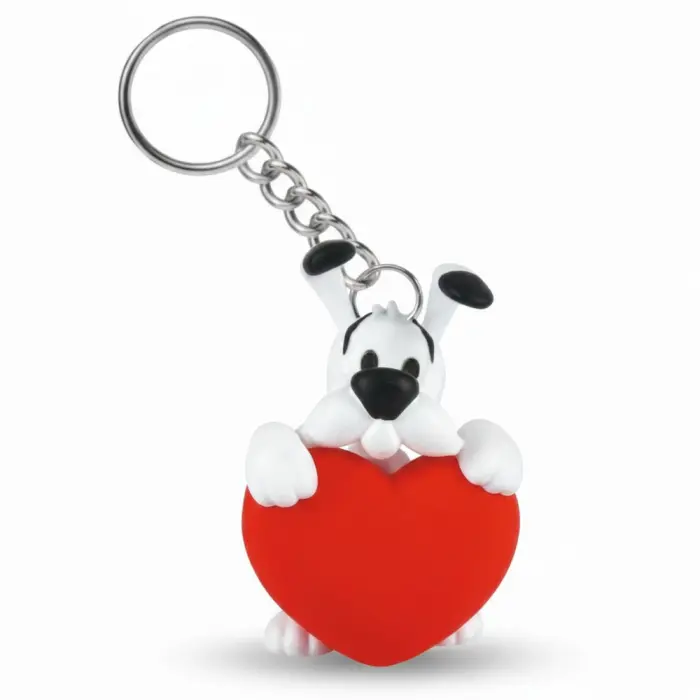 Porte-clé Idéfix cœur rouge