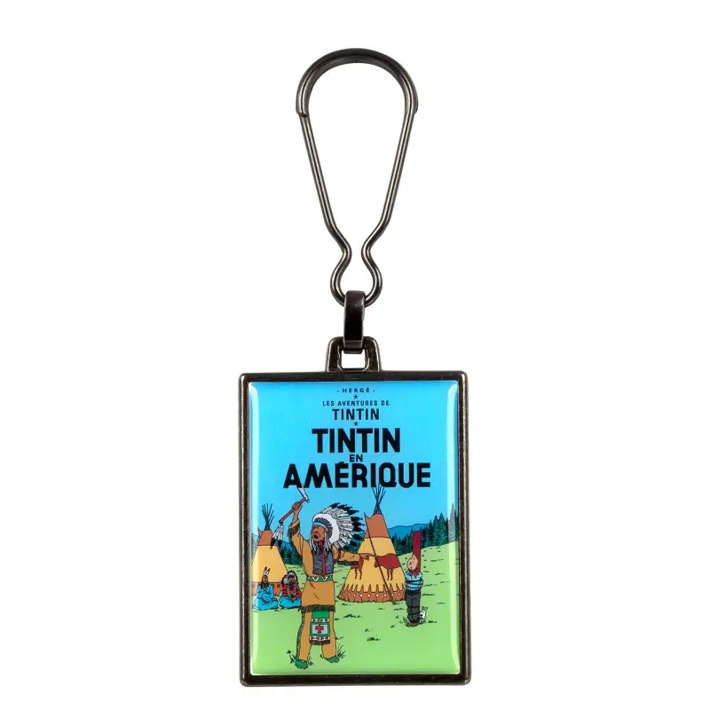 Porte-clés Tintin métal - Tintin en Amérique
