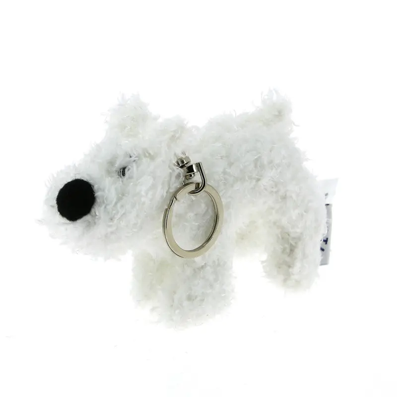 Porte-clés Tintin - Peluche Milou 8 cm