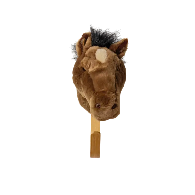 Porte-manteau peluche cheval brun