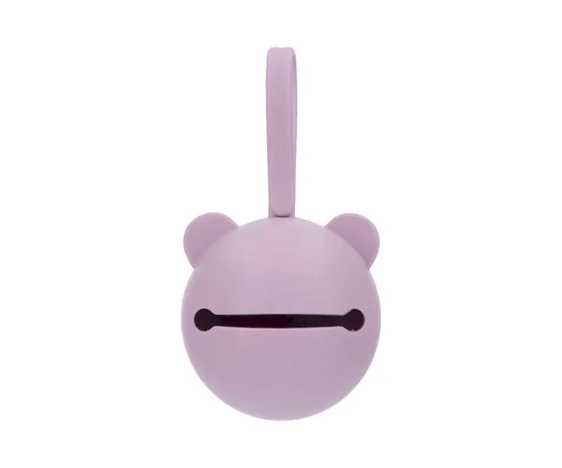 Porte-sucette en Silicone Ours Lilas