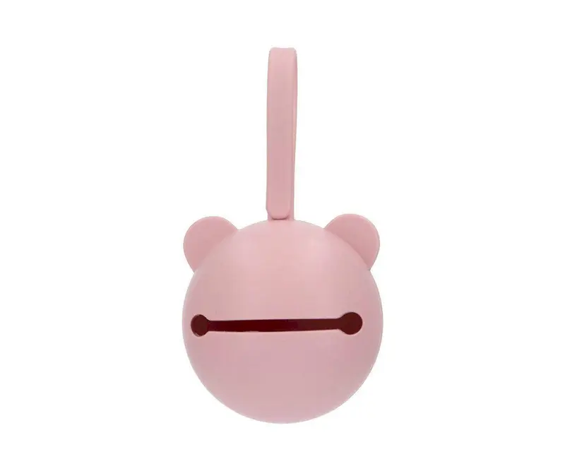 Porte-sucette en Silicone Ours Rose