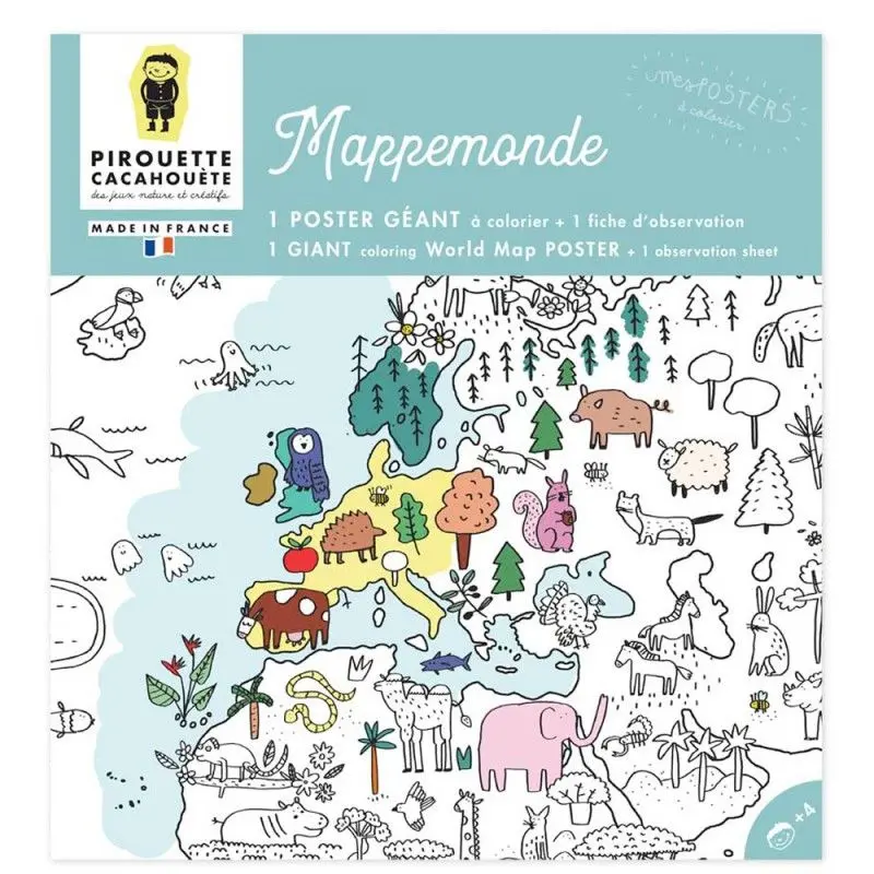 Poster à colorier Mappemonde 70x100 cm