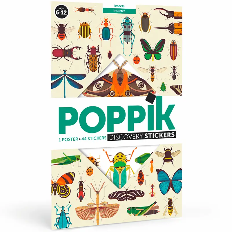 Poster géant + 44 stickers Insectes Poppik