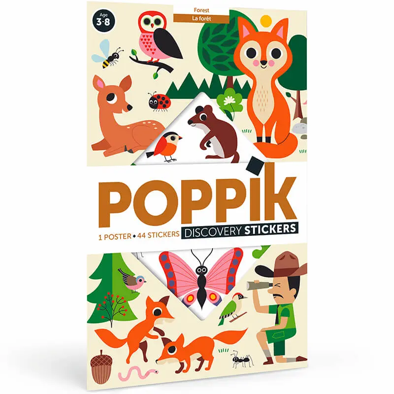 Poster géant + 60 stickers Dans la forêt Poppik