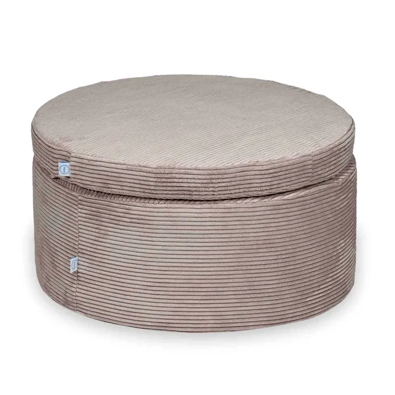 Pouf de jeu modulable 4 pièces en Corduroy Tobias – Rose poudré