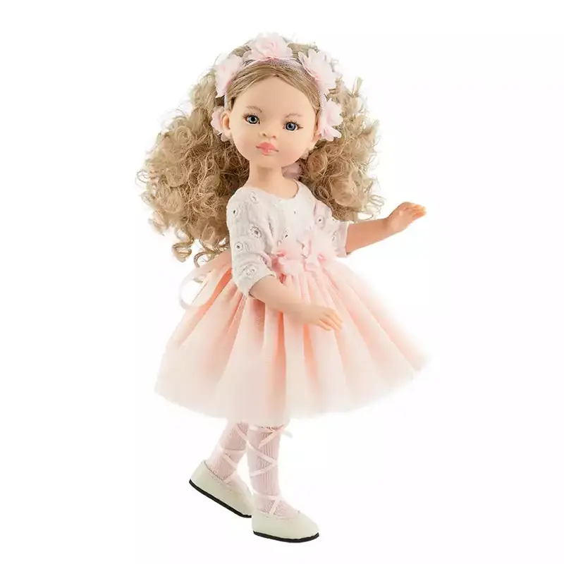 Poupée Rebeca robe rose 32 cm